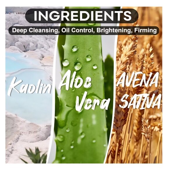 Deep Pore Clay Mask, Blackhead Remover Mask w/ Amazonian White Clay 7oz (200g) - Picture 4 of 10